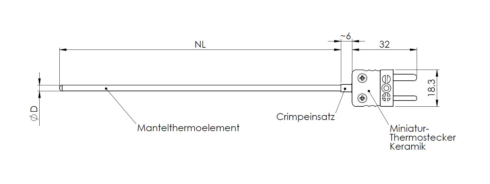 Mantelthermoelement Typ K mit Mini-Stecker – Bild 3