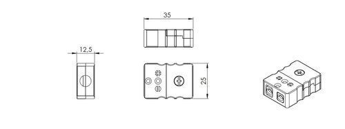 Übersichtseichnung Standard Thermostecker als Kupplung