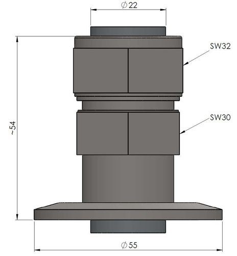 Adapter Kleinflansch DN40 auf SWAGELOK – Bild 3